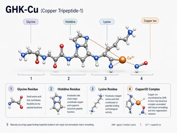 Estructura molecular de GHK-Cu con complejo de cobre
